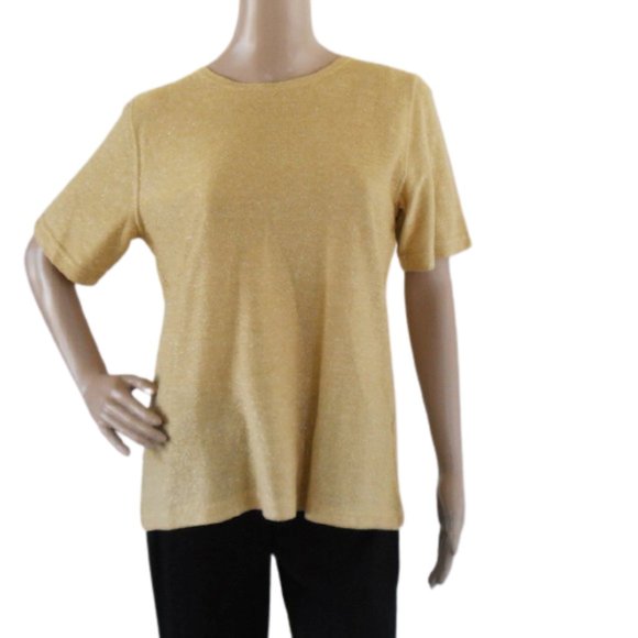 Cathy Daniels Size Medium Gold Metallic Top - Picture 3 of 7